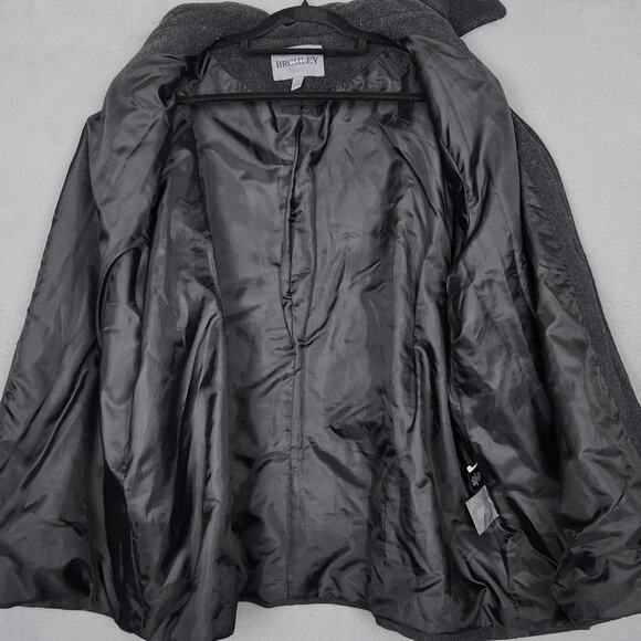 Bromley Collection Coat Womens 2X Gray Wool Blend Button Front Warm Lined - Picture 10 of 13